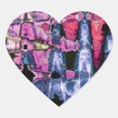 可愛かわいらしい紫の灰灰色と黒の水色 ハートシール (正面)