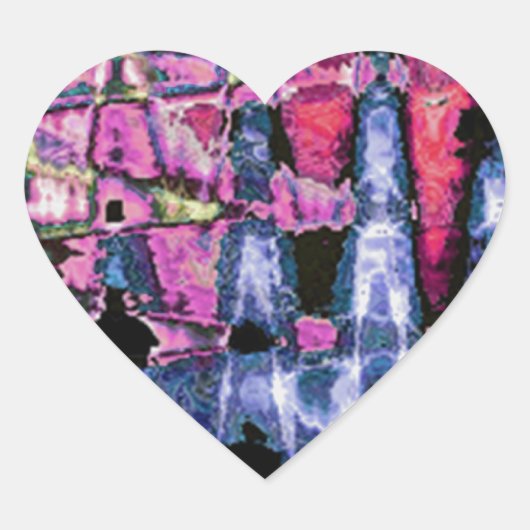 可愛かわいらしい紫の灰灰色と黒の水色 ハートシール (正面)