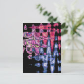 可愛かわいらしい紫の灰灰色と黒の水色 ポストカード (スタンド正面)