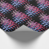 可愛かわいらしい紫の灰灰色と黒の水色 ラッピングペーパー (角)