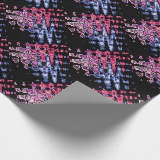 可愛かわいらしい紫の灰灰色と黒の水色 ラッピングペーパー (角)