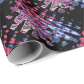 可愛かわいらしい紫の灰灰色と黒の水色 ラッピングペーパー (ロールコーナー)