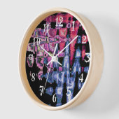 可愛かわいらしい紫の灰灰色と黒の水色 壁時計 (傾斜)