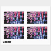 可愛かわいらしい紫の灰灰色と黒の水色 長方形シール (シート)