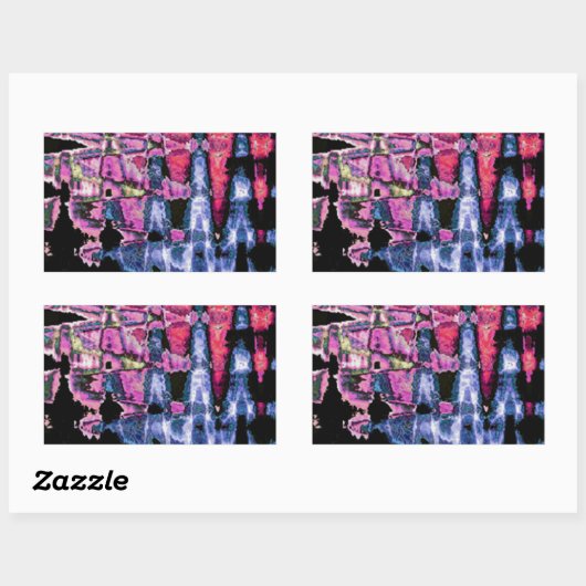 可愛かわいらしい紫の灰灰色と黒の水色 長方形シール (シート)