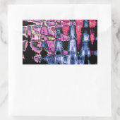 可愛かわいらしい紫の灰灰色と黒の水色 長方形シール (バッグ)