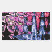 可愛かわいらしい紫の灰灰色と黒の水色 長方形シール (正面)