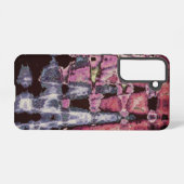 可愛かわいらしい紫の灰灰色と黒の水色 SAMSUNG GALAXYケース (裏面横)