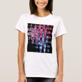 可愛かわいらしい紫の灰灰色と黒の水色 Tシャツ (正面)