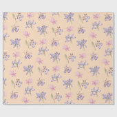 可愛かわいらしい紫色の山花赤ちゃんシャワーガール ラッピングペーパー (フラット)