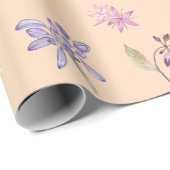 可愛かわいらしい紫色の山花赤ちゃんシャワーガール ラッピングペーパー (ロールコーナー)