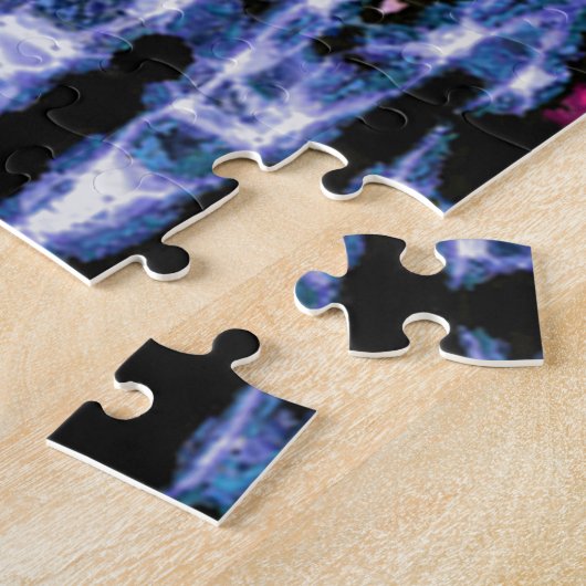 可愛かわいらしい紫、アッシュグレー、ブラックウォーター色 ジグソーパズル (側面)