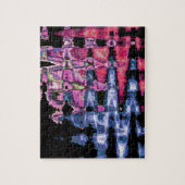 可愛かわいらしい紫、アッシュグレー、ブラックウォーター色 ジグソーパズル (縦)