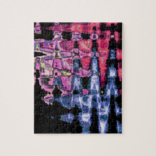 可愛かわいらしい紫、アッシュグレー、ブラックウォーター色 ジグソーパズル (縦)