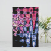 可愛かわいらしい紫、アッシュグレー、ブラックウォーター色 便箋 (スタンド正面)