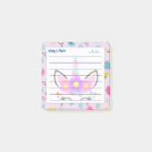 可愛かわいらしい背景ピンク4" x 6" ポストイット (正面)