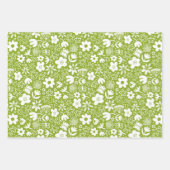可愛かわいらしい花とブーンガーリーク ラッピングペーパーシート (正面3)