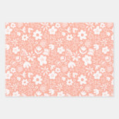 可愛かわいらしい花とブーンガーリーク ラッピングペーパーシート (正面2)