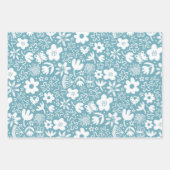 可愛かわいらしい花とブーンガーリーク ラッピングペーパーシート (正面)