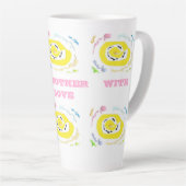 可愛かわいらしい黄色い花柄 カフェラテマグ (右アングル)