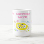 可愛かわいらしい黄色い花柄 コーヒーマグカップ (中央)