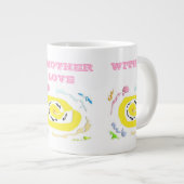 可愛かわいらしい黄色い花柄 ジャンボコーヒーマグカップ (正面右)