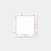 可愛かわいらしらしい桃色のフローラ花 ポストイット (正面)