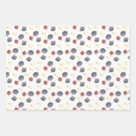 可愛きらめくい銀河系 ラッピングペーパーシート