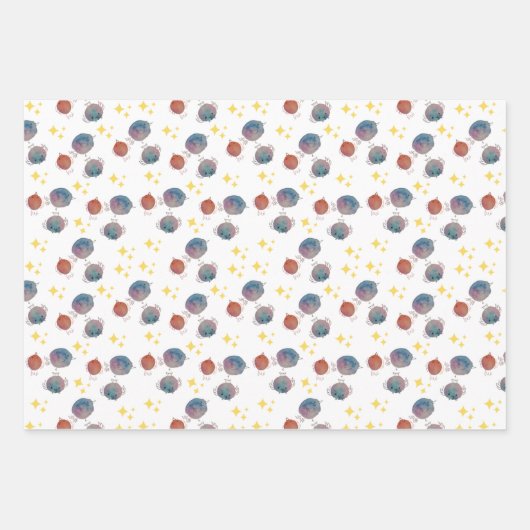 可愛きらめくい銀河系 ラッピングペーパーシート (正面2)