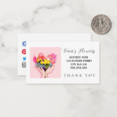 可愛くておもしろいなハート型の花束花 ノートカード (正面/裏面インサイチュ)