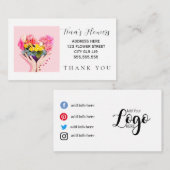 可愛くておもしろいなハート型の花束花 ノートカード (正面/裏面)