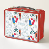可愛くておもしろいな手描きデザイン メタルランチボックス (正面)