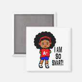 可愛くてア頭が切れるフリカの女の子マグネット マグネット (正面/裏面)