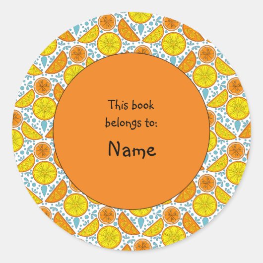 可愛くてカラフルのレモンとオレンジ ラウンドシール (正面)