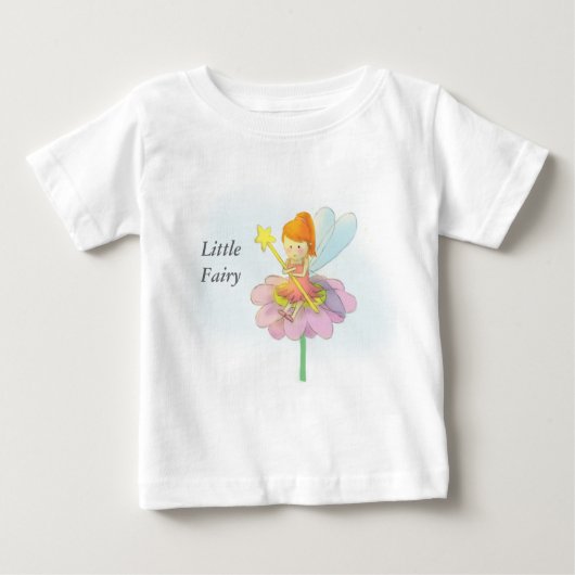 可愛くてカラフルの魔法の妖精のための赤ちゃん女の子 ベビーTシャツ (正面)