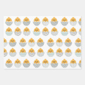 可愛くてカラフルイースターバニーとシッストライプのク ラッピングペーパーシート (正面2)