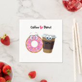 可愛くてコーヒおもしろいーはドーナツ紙ナプキンが大好き スタンダードカクテルナプキン (インサイチュ)