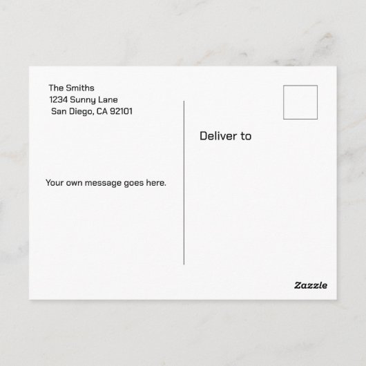 可愛くてシックなエレガント誕生の発表写真 ポストカード (裏面)