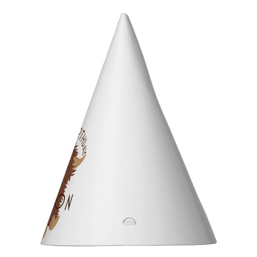 可愛くてシャギーなハイランドカウカスタムデザイン パーティーハット (右)