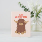 可愛くてシャギーな高地の牛の教室バレンタイン ポストカード (スタンド正面)