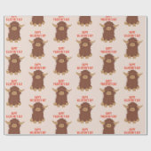 可愛くてシャギーな高地の牛の教室バレンタイン ラッピングペーパー (フラット)