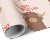 可愛くてシャギーな高地の牛の教室バレンタイン ラッピングペーパー (ロールコーナー)