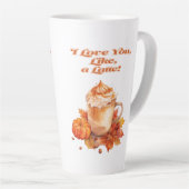 可愛くてトレンディー「愛してるラテ!」 カフェラテマグ (右アングル)