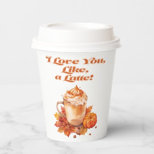 可愛くてトレンディー「愛してるラテ!」 紙コップ (正面)