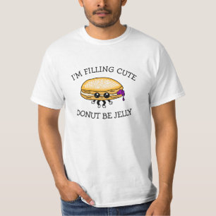 可愛くてドーナツにゼリーにかわいいパンを詰めている Tシャツ