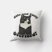 可愛くてファジーなオーバーロード写真猫スローガンアート クッション (裏面)