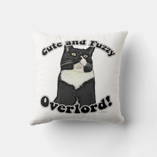 可愛くてファジーなオーバーロード写真猫スローガンアート クッション (裏面)