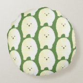 可愛くてフワフワなドッグアート、ポメラニア犬ラウンドクッション ラウンドクッション (裏面)