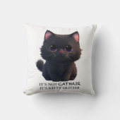 可愛くてフワフワの黒猫 クッション (正面)