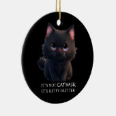 可愛くてフワフワの黒猫 セラミックオーナメント (右)